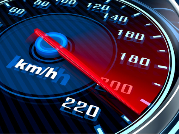 Boat speedometer showing km/h.